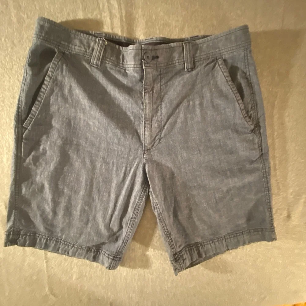 St Johns Bay Mens Sz 36 Comfort Stretch Blue Cotton Blend Casual Chino Shorts